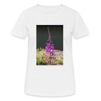 Weidenröschen auch Weidenröschen auch Rosenlorbeer-Weidenröschen - Frauen T-Shirt atmungsaktiv - Weiß - Vorne - AI Model Female 172 dark (172cm)