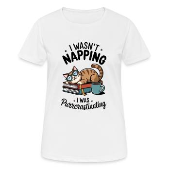 Tier - Schnurren - Frauen T-Shirt atmungsaktiv - Weiß - Vorne - AI Model Female 172 dark (172cm)
