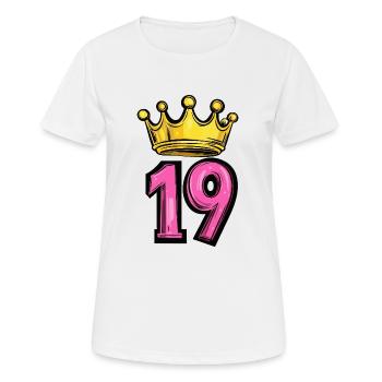 19 Couronne de chiffres - T-shirt respirant Femme - blanc - Devant - AI Model Female 172 dark (172cm)