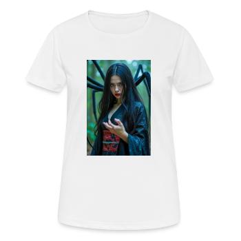 Jorōgumo Belle mais mortelle femme araignée en soie - T-shirt respirant Femme - blanc - Devant - AI Model Female 172 dark (172cm)