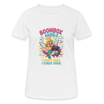 Boombox Angelz – Recommencer - T-shirt respirant Femme - blanc - Devant - AI Model Female 172 dark (172cm)