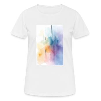 Aquarelles abstraites, Art de l’aquarelle coloré - T-shirt respirant Femme - blanc - Devant - AI Model Female 172 dark (172cm)