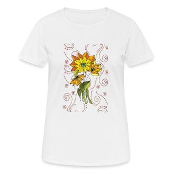 Fleur - T-shirt respirant Femme - blanc - Devant - AI Model Female 172 dark (172cm)