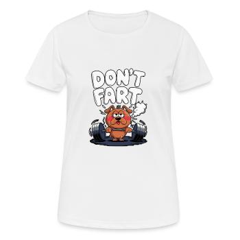 Don’t Fet - Drôle de Gym Chien Design - T-shirt respirant Femme - blanc - Devant - AI Model Female 172 dark (172cm)
