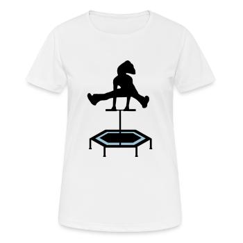 jumping trampoline girl jumping jump gift - Women's Breathable T-Shirt - white - Front - AI Model Female 172 dark (172cm)