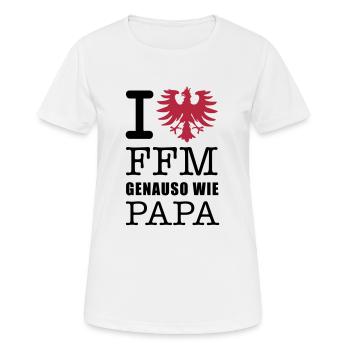 I love Frankfurt - FFm - 069 - Hessen - Bembel - Frauen T-Shirt atmungsaktiv - Weiß - Vorne - AI Model Female 172 dark (172cm)