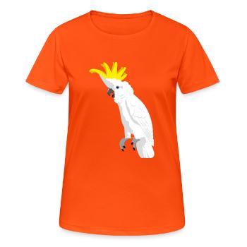 Sulfur-crested cockatoo - Women's Breathable T-Shirt - neon orange - Front - AI Model Female 172 dark (172cm)
