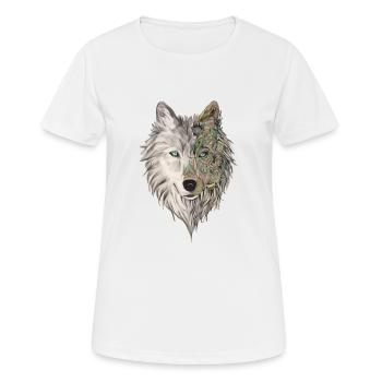 Wolf head - Women's Breathable T-Shirt - white - Front - AI Model Female 172 dark (172cm)