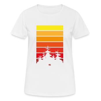 Rayures forestières rouge - T-shirt respirant Femme - blanc - Devant - AI Model Female 172 dark (172cm)