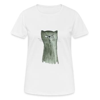 Kätzchen grau - Frauen T-Shirt atmungsaktiv - Weiß - Vorne - AI Model Female 172 dark (172cm)