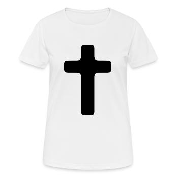 croix - T-shirt respirant Femme - blanc - Devant - AI Model Female 172 dark (172cm)