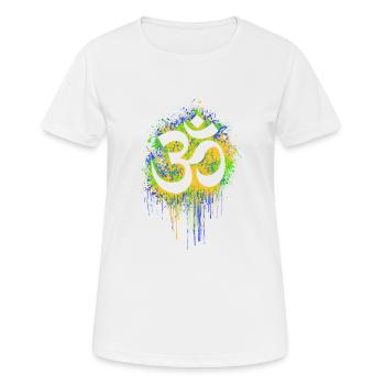 psy trance om psychédélique shiva bouddha Inde - T-shirt respirant Femme - blanc - Devant - AI Model Female 172 dark (172cm)