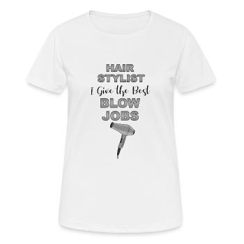 Styliste de cheveux, je donne les meilleurs coups de poing humour pun - T-shirt respirant Femme - blanc - Devant - AI Model Female 172 dark (172cm)