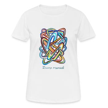 Formen im Raum 28 - Frauen T-Shirt atmungsaktiv - Weiß - Vorne - AI Model Female 172 dark (172cm)