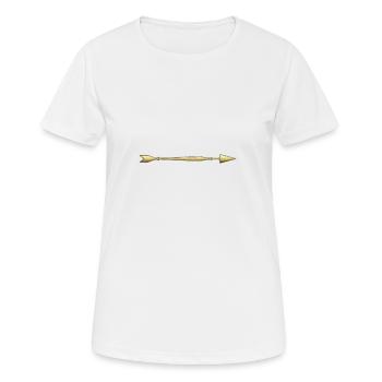 Pfeil Gold - Frauen T-Shirt atmungsaktiv - Weiß - Vorne - AI Model Female 172 dark (172cm)