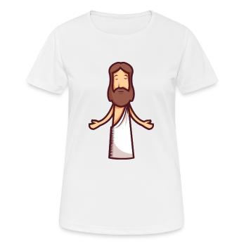 Le jour où Jésus est venu à la rivière pour se faire baptiser - T-shirt respirant Femme - blanc - Devant - AI Model Female 172 dark (172cm)