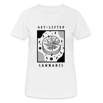 Tarte au cannabis 420 disant - T-shirt respirant Femme - blanc - Devant - AI Model Female 172 dark (172cm)