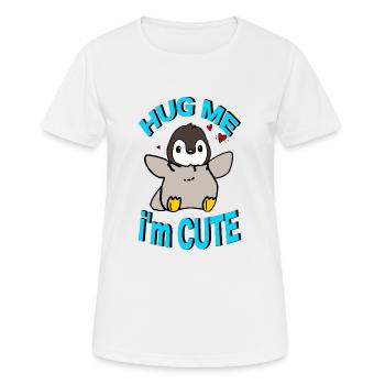 Penguin Hug Me - Women's Breathable T-Shirt - white - Front - AI Model Female 172 dark (172cm)