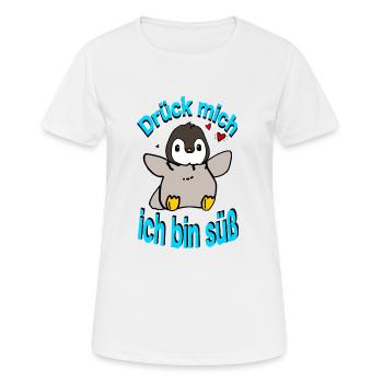 Penguin Push Me - Women's Breathable T-Shirt - white - Front - AI Model Female 172 dark (172cm)