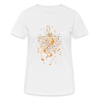 Music Sheet Notes - Women's Breathable T-Shirt - white - Front - AI Model Female 172 dark (172cm)
