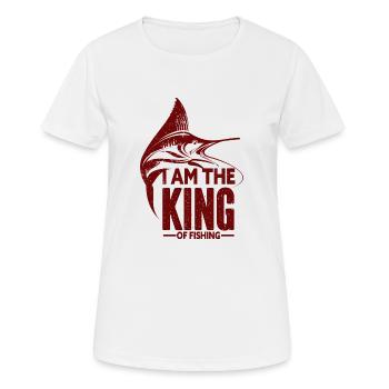 Angler Angelhaken Angelrute Sportfischer - Frauen T-Shirt atmungsaktiv - Weiß - Vorne - AI Model Female 172 dark (172cm)