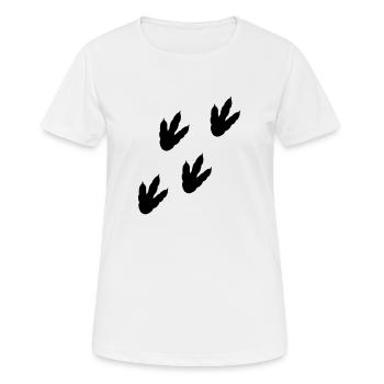 Piste de dinosaure - T-shirt respirant Femme - blanc - Devant - AI Model Female 172 dark (172cm)