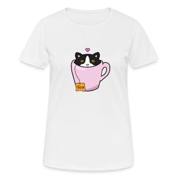 Chat noir et blanc - T-shirt respirant Femme - blanc - Devant - AI Model Female 172 dark (172cm)