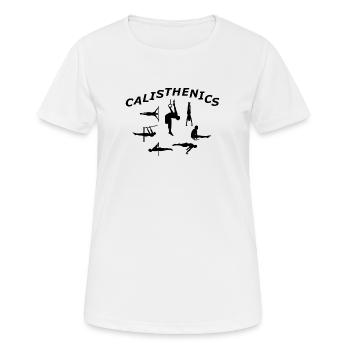 Calisthenics Skills Planche / Frontalerer Design - Frauen T-Shirt atmungsaktiv - Weiß - Vorne - AI Model Female 172 dark (172cm)
