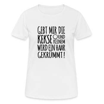 Her mit den Keksen - Frauen T-Shirt atmungsaktiv - Weiß - Vorne - AI Model Female 172 dark (172cm)