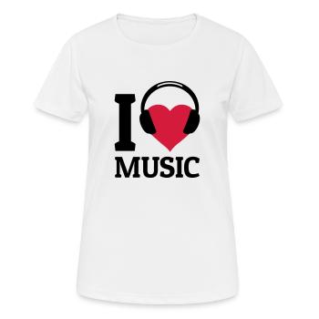 I love Music - Women's Breathable T-Shirt - white - Front - AI Model Female 172 dark (172cm)