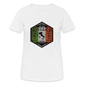 Italie Drapeau Italien Drapeau Italien - T-shirt respirant Femme - blanc - Devant - AI Model Female 172 dark (172cm)