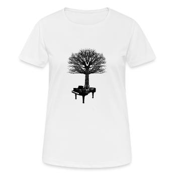 piano - Women's Breathable T-Shirt - white - Front - AI Model Female 172 dark (172cm)