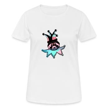raton laveur, ours, graffiti, peinture, bleu, arlequin - T-shirt respirant Femme - blanc - Devant - AI Model Female 172 dark (172cm)
