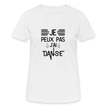 Je Pas J Ai Danse - T-shirt respirant Femme - blanc - Devant - AI Model Female 172 dark (172cm)