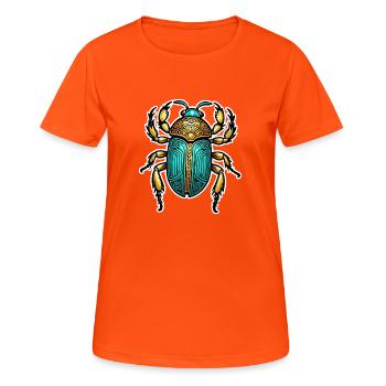 Scarabée Néo Traditionnel - T-shirt respirant Femme - orange néon - Devant - AI Model Female 172 dark (172cm)