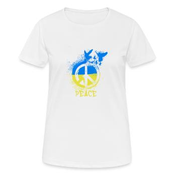 paix, ukraine, paix, drapeau, paix, sourd - T-shirt respirant Femme - blanc - Devant - AI Model Female 172 dark (172cm)