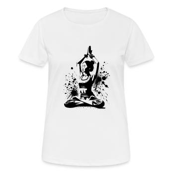 Professeur de yoga de relaxation de méditation asiatique - T-shirt respirant Femme - blanc - Devant - AI Model Female 172 dark (172cm)