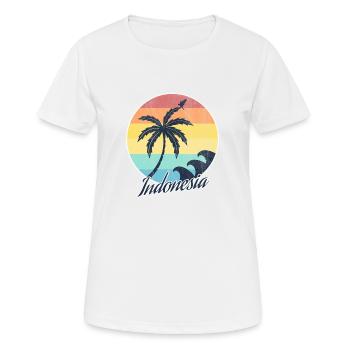 Indonesien - Frauen T-Shirt atmungsaktiv - Weiß - Vorne - AI Model Female 172 dark (172cm)