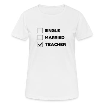 Ecole / Prof / Instit / Professeur / Maîtresse - T-shirt respirant Femme - blanc - Devant - AI Model Female 172 dark (172cm)