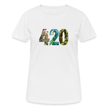 Weed Ganja Marihuana Gras 420 Stoner - Frauen T-Shirt atmungsaktiv - Weiß - Vorne - AI Model Female 172 dark (172cm)