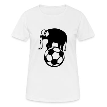 football elephant ballon foot soccer - T-shirt respirant Femme - blanc - Devant - AI Model Female 172 dark (172cm)