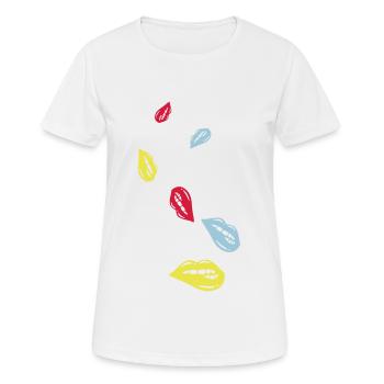 Symbole de lèvre - T-shirt respirant Femme - blanc - Devant - AI Model Female 172 dark (172cm)