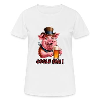 Coole Sau - Cooles Schwein - Party Sau - Frauen T-Shirt atmungsaktiv - Weiß - Vorne - AI Model Female 172 dark (172cm)
