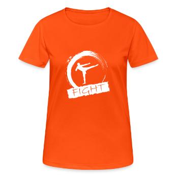 Kickboxer - Frauen T-Shirt atmungsaktiv - Neonorange - Vorne - AI Model Female 172 dark (172cm)