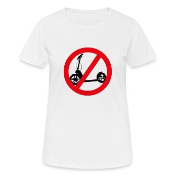 Kein Anti-Scootering erlaubt - Frauen T-Shirt atmungsaktiv - Weiß - Vorne - AI Model Female 172 dark (172cm)