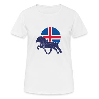 tölt Islandpferd - Frauen T-Shirt atmungsaktiv - Weiß - Vorne - AI Model Female 172 dark (172cm)