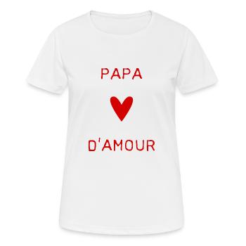 PAPA. FÊTE DES PÈRES. BONNE FÊTE PAPA. BONNE FÊTE - T-shirt respirant Femme - blanc - Devant - AI Model Female 172 dark (172cm)