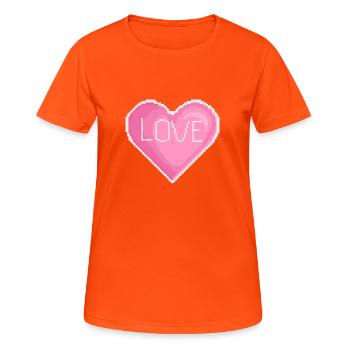 Herz - Frauen T-Shirt atmungsaktiv - Neonorange - Vorne - AI Model Female 172 dark (172cm)