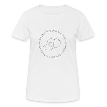 Hundekopf mit Knochen - Frauen T-Shirt atmungsaktiv - Weiß - Vorne - AI Model Female 172 dark (172cm)