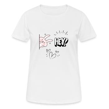 Hé! Je suis là - T-shirt respirant Femme - blanc - Devant - AI Model Female 172 dark (172cm)
